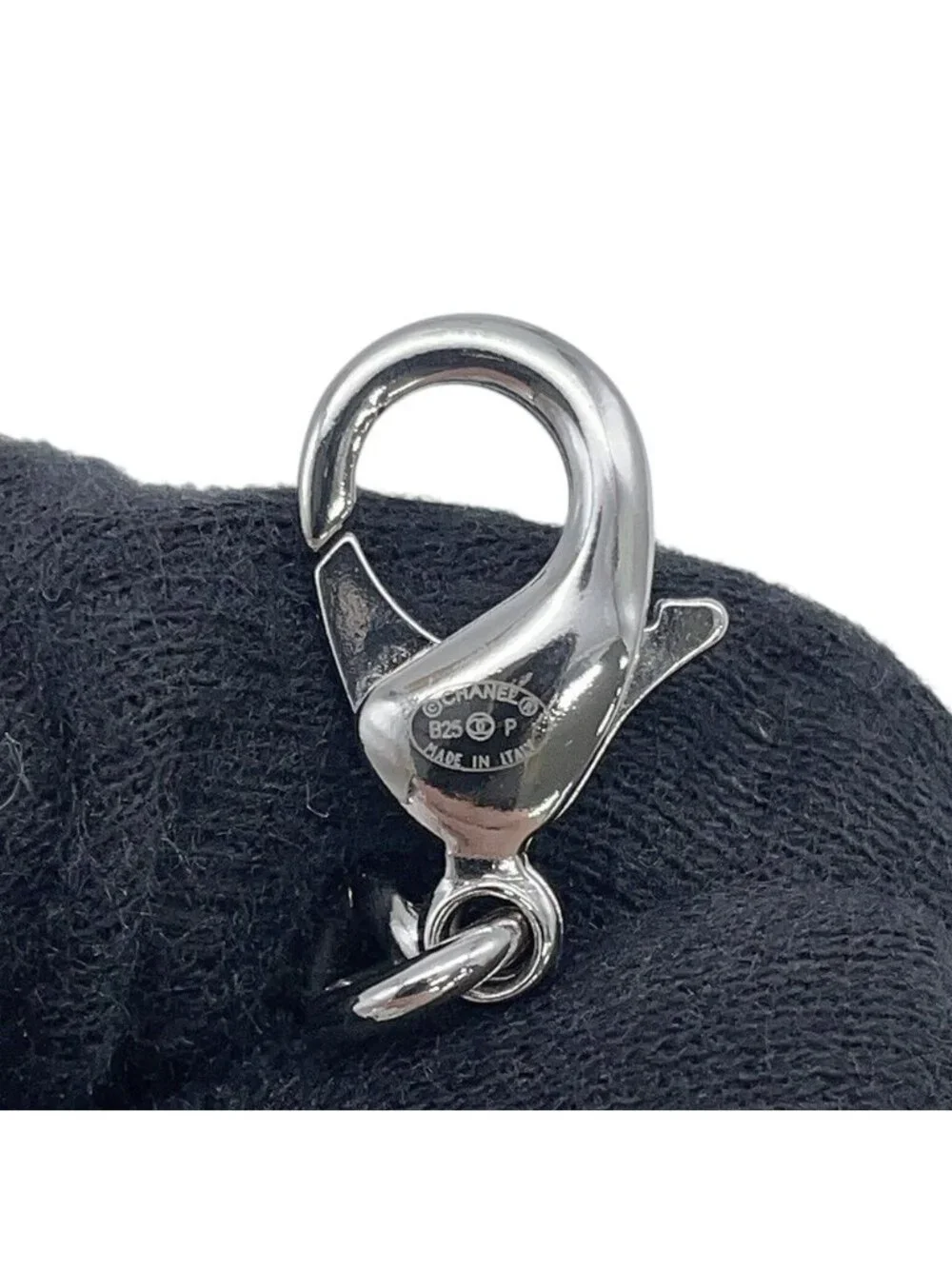 Chanel Necklace CC Logo Chain Long B 25 P Black